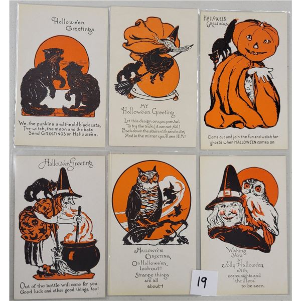 Set of 6 Metropolitan News Halloween Postcards