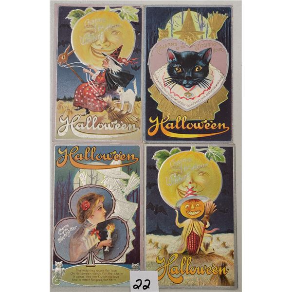 Jackson Set of 4 Halloween Postcards