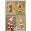 Image 2 : 8 Gold Background Whitney Santa Claus Holiday Postcards