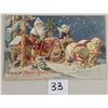 Image 1 : Santa Claus With Polar Bear Sled Christmas Postcard