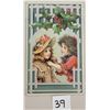 Image 1 : A Jolly Christmas Children Under Holly Brundage Postcard