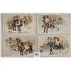 Image 1 : 4 Winsch Christmas Children Playing in the Snow Postcards