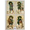 Image 1 : 4 Winsch Holly Face Christmas Children Holiday Postcards