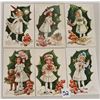 Image 1 : Set of 6 White & Holly Leaf Backdrop Christmas Children Holiday Greeting Postcards