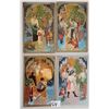 Image 1 : Group of 4 Christmas Children in Center with Santa on Border Postcards