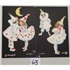 Image 1 : 2 Tuck Black Background Children Greeting Postcards