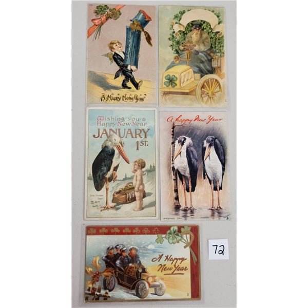 Group of 18 New Year Holiday Greeting Postcards