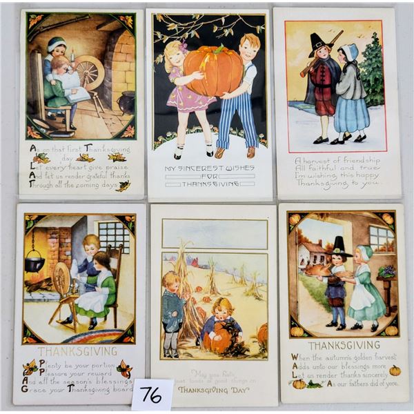 Group of 10 Thanksgiving Whitney Children Holiday Postcards