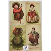 Image 1 : Group of 4 Thanksgiving Children & Turkey Postcards