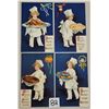Image 1 : Group of 4 Thanksgiving Clapsaddle Children with Food Blue Background Postcard