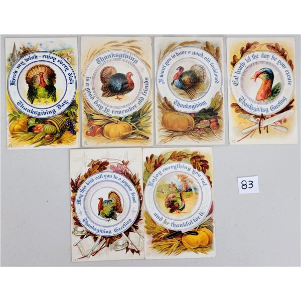 Group of 10 Thanksgiving Turkey Holiday Greeting Postcards