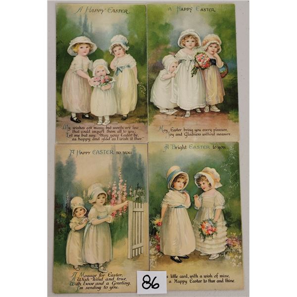 Set of 4 Easter Clapsaddle Children Holiday Postcards