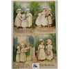 Image 1 : Set of 4 Easter Clapsaddle Children Holiday Postcards