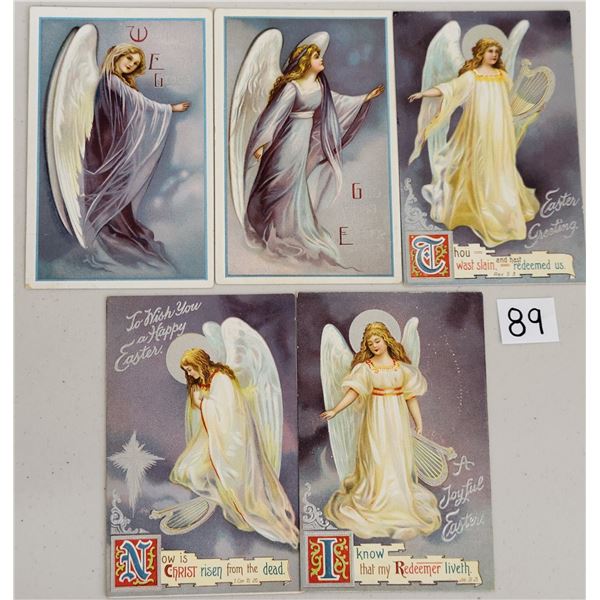 Group of 5 Easter Angel Holiday Postcards