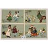 Image 1 : Set of 4 Dressed Chickens & Roosters Easter Holiday Postcards
