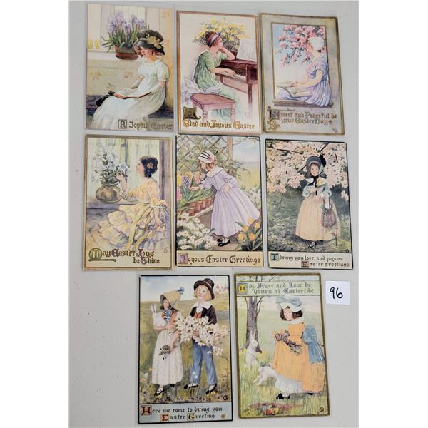 Group of 8 Tuck Easter Children Holiday Greeting Postcards