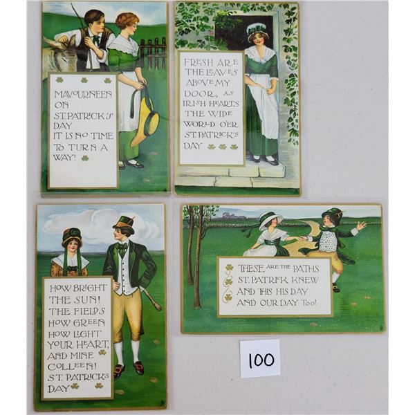 4 Tuck St. Patrick's Day Holiday Greeting Postcards