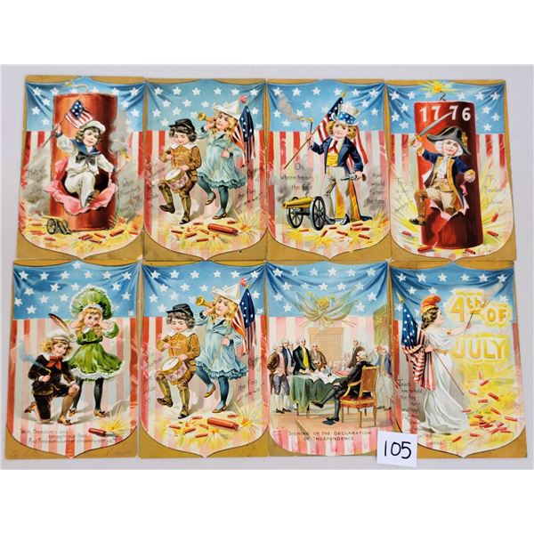 11 Tuck Independence Day No. 109 Patriotic Greeting Postcards