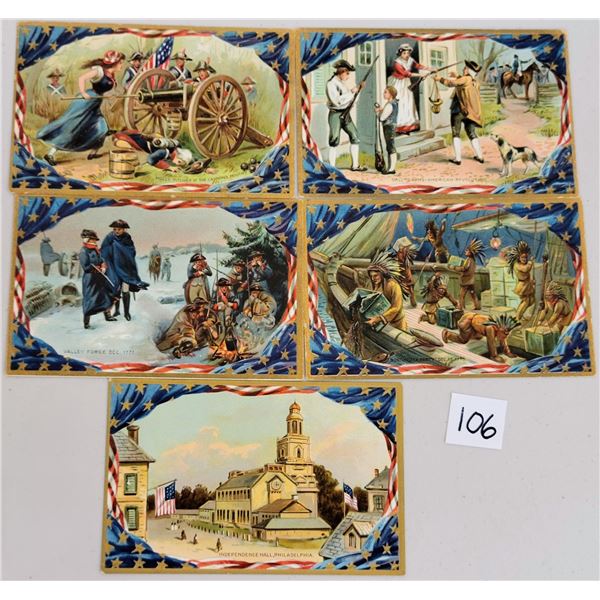 5 Tuck Independence Day No. 159 Patriotic Greeting Postcards