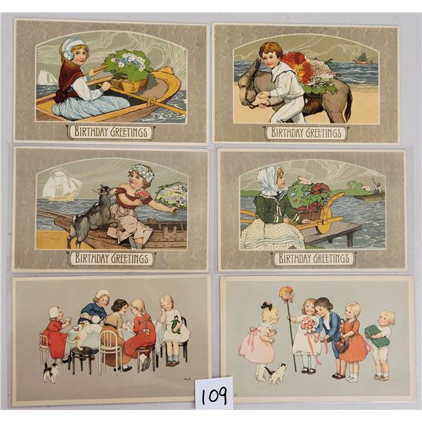 14 Happy Birthday Children Greeting Postcards