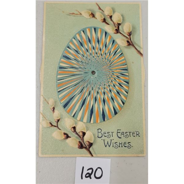 Novelty - Best Easter Wishes Egg Mechanical Holiday Postcard