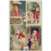 Image 1 : 4 Silk Santa Christmas Holiday Greeting Postcards
