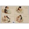 Image 1 : Group of 4 Pretty Ladies & Romance German Greeting Postcards