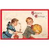 Image 1 : Halloween Greetings Boy & Girl Brundage Postcard