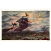 Image 1 : The Salem Witch, Salem, Mass. On Broom & Cat Under The Moon Postcard