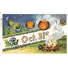 Image 1 : Oct. 31st Pumpkins & Fire Halloween Postcard