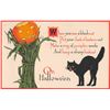 Image 1 : Nash Halloween Black Cat & Jack-o-lantern Stalk Postcard