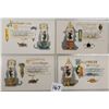 Image 1 : Set of 4 Barton Spooner Witch On Candle Halloween Greeting Postcards