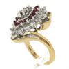 Image 1 : Vintage H. Stern 14K Gold 1.60 ctw Ruby & Diamond Marquise Shape Cocktail Ring