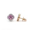 Image 2 : Fashion Pink Sapphire & Diamond Clover Earrings