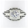 Antique 18k Gold.71 ctw GIA Old Transitional Cut Diamond Filigree Engagement Rin