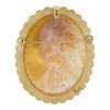 Image 3 : Vintage 14k Yellow Gold Carved Shell Cameo w/ Scalloped Frame Pin Brooch Pendant