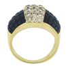 Image 2 : 18K Gold 5.23 ctw Mystery Invisible Set Sapphire & Diamond Wide Domed Band Ring