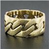 Image 5 : Men's 14K Yellow Gold 10mm Open Curb Link Polished & Brushed Finish Band Ring