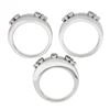 Image 8 : (3) New 14K Gold Puzzle Matte Finish Stack Band Rings W/ 0.46 ctw Bezel Diamonds