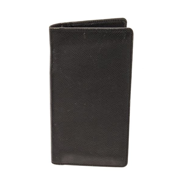 Louis Vuitton Black Taiga Leather Portefeuille Brazza Wallet
