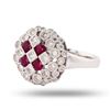 Image 2 : 0.66 ctw Ruby and 0.70 ctw Diamond Platinum Ring