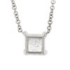 Image 6 : NEW 14k White Gold 0.48 ctw Princess Cut Prong Diamond Solitaire Pendant Necklac