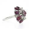 Image 4 : Vintage 18K White Gold 7 ctw Ruby & Baguette Diamond Tiered Cluster Cocktail Rin