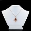 Image 1 : 14.80 ctw Morganite and 0.98 ctw Diamond 14K Rose Gold Pendant