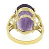 Image 6 : Solid 14k Yellow Gold 15 ctw Large Oval Step Cut Amethyst Solitaire Cocktail Rin