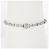 Image 8 : French 18k White Gold 4.09 ctw Baguette & Round Diamond Line Statement Bracelet