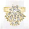 Image 1 : 14K Gold 2.30 ctw Diamond Cluster w/ Mechanical Spinning Fan Unique Cocktail Rin