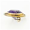 Image 5 : Antique Victorian 9k Yellow Gold Large Medium Purple Amethyst Open Frame Brooch