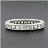 Image 5 : Platinum French Cut Channel 3.0 ctw Diamond Hand Engraved Eternity Band Ring