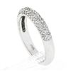 Image 7 : 14K White Gold 0.60 ctw Round Pave Diamond 3 Row Domed Stack Wedding Band Ring